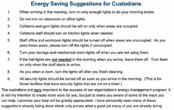 energy saving suggestions